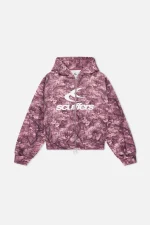 Scuffers Burgundy Zipper with Royal Flower