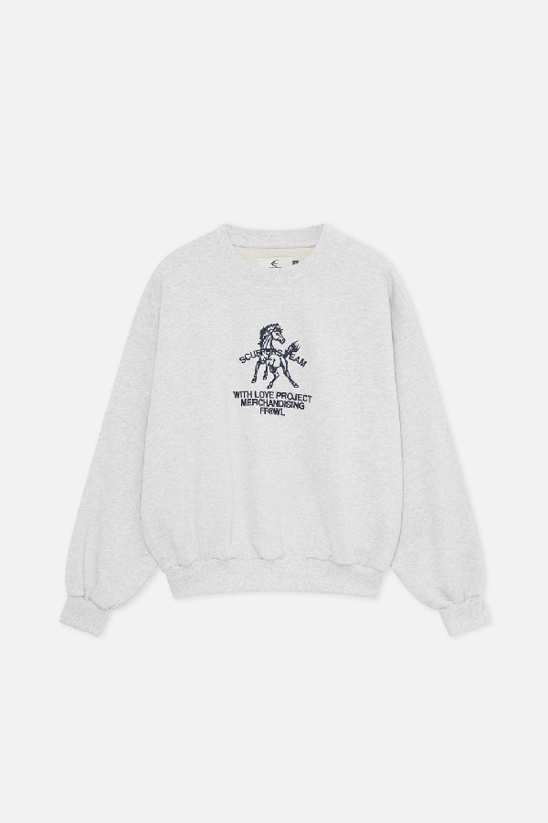 Scuffers Horse Crewneck Light Grey Sweatshirt Scuffers Horse Crewneck Light Grey Sweatshirt